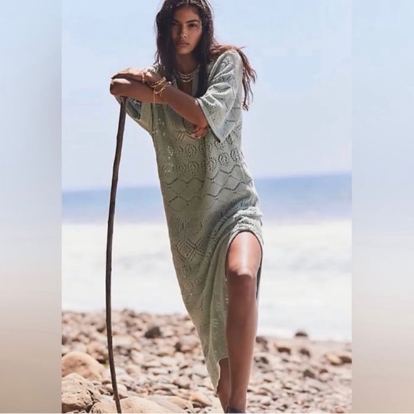 Free People Dresses & Skirts - NWOT Free People Islamorada Fauxchet Sweater Maxi Dress Size Large